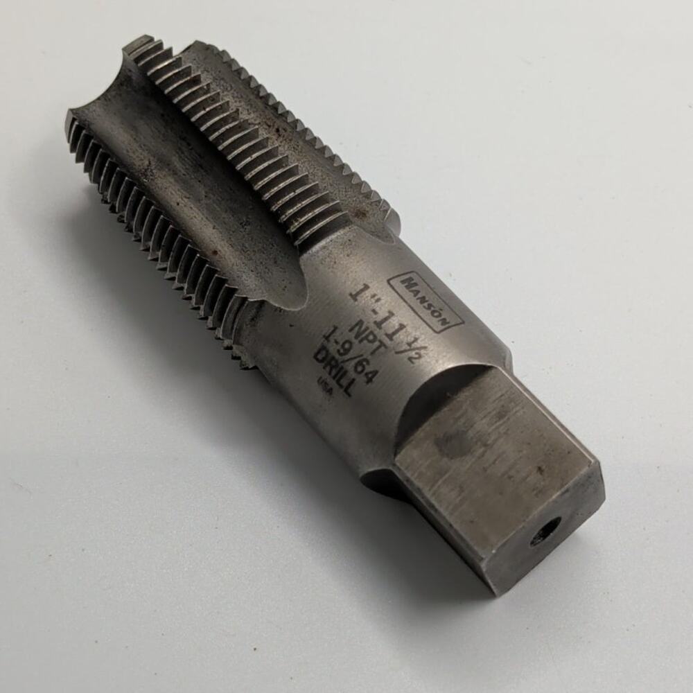 Hanson 1"-11.5 NPT Pipe Tap 1-9/64 Drill USA Taper Thread Tap Used